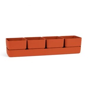 Vasi per fiori rettangolari 48x12x11 cm con sottovaso