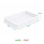 cassetta pizza per impasto 60x40x10 cm in plastica alimentare made in italy