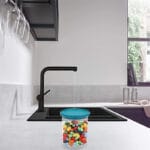 Barattolo in plastica 250 ml con coperchio turchese per alimenti