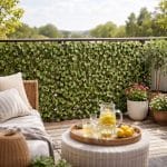 traliccio con foglie coreografica Grigliato estensibile con foglie artificiali per privacy balcone terrazzo giardino