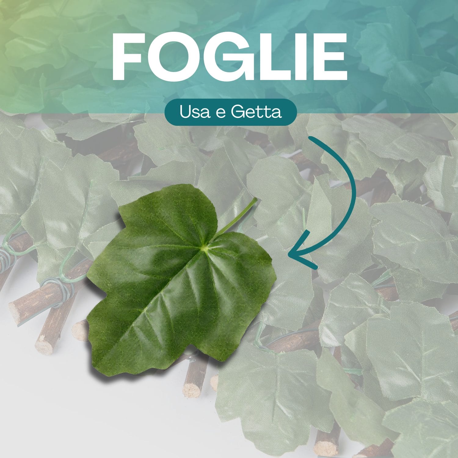 traliccio con foglie foglie Dettaglio foglie artificiali decorative per traliccio estensibile da esterno