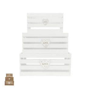 Set 3 Cassette Portaoggetti in Legno