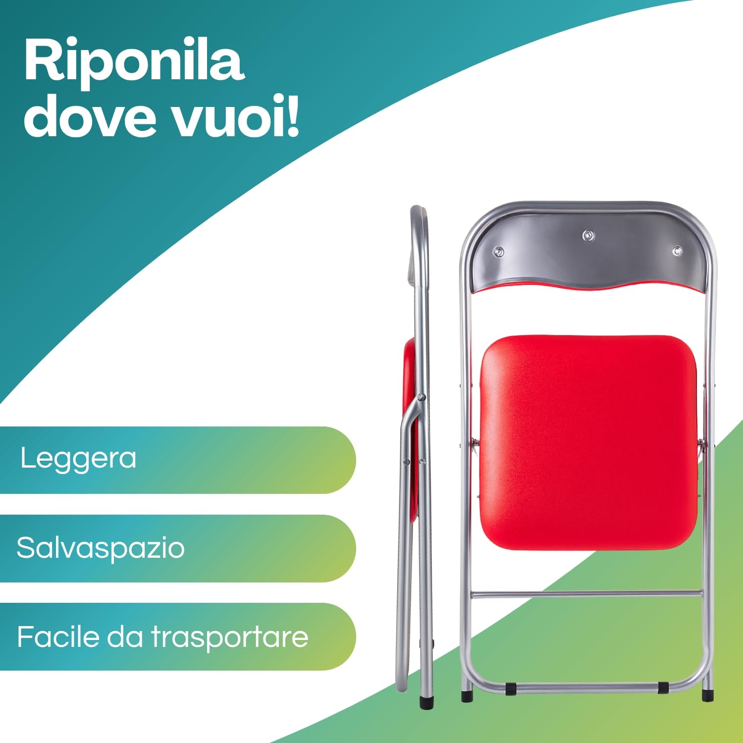 caratteristiche-sedia-pieghevole-rossa