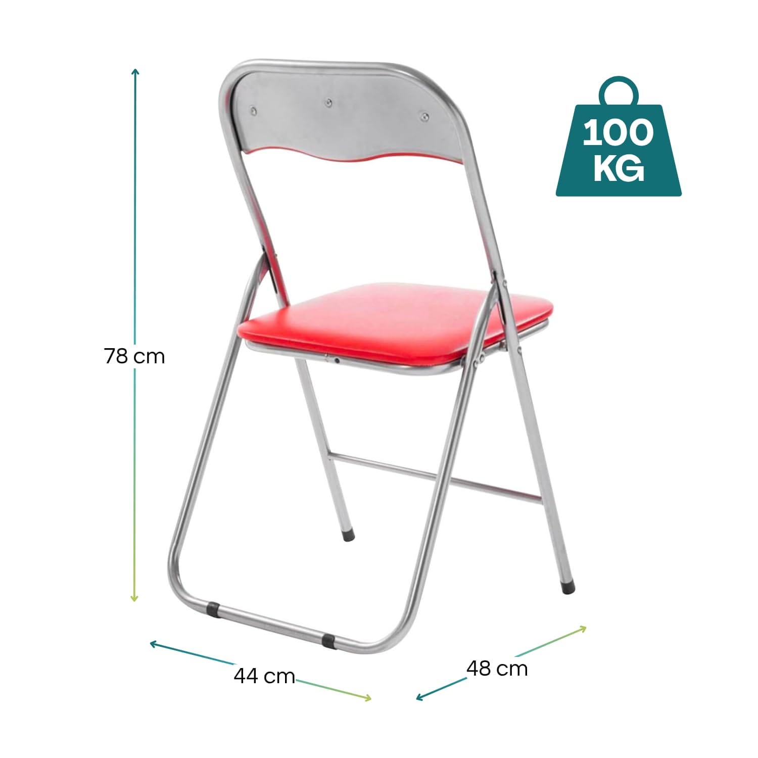 misure-sedia-pieghevole-rossa