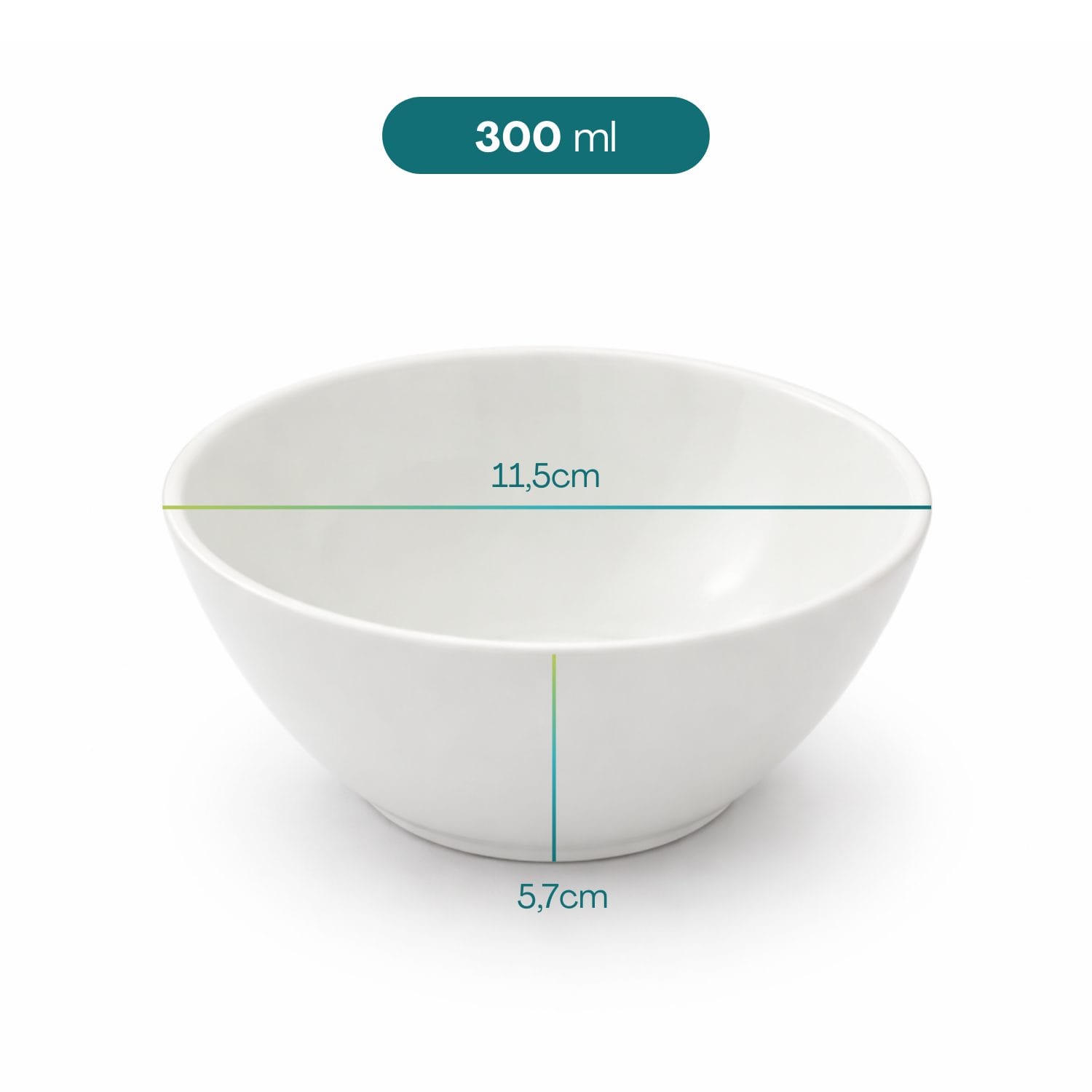 Ciotola 300 ml diametro 11,5 cm in melamina per yogurt cereali e snack