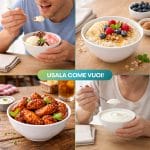Ciotola per yogurt usi Ciotola bianca multiuso per yogurt gelato cereali snack e salse in melamina
