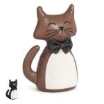 Fermaporta Gatto Marrone Elegante Fermaporta gatto marrone da pavimento 1,2 kg in similpelle con design elegante per casa
