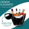 Secchiello portaghiaccio nero con maniglie laterali e design elegante