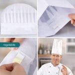 Cappello chef carta regolabile con adesivo facile da adattare cucina ristorante