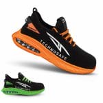principale-technosafe-arancione Scarpe antinfortunistiche Technosafe nere arancio e verdi leggere