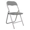 Sedia pieghevole grigia Slim in metallo, salvaspazio per casa ufficio eventi