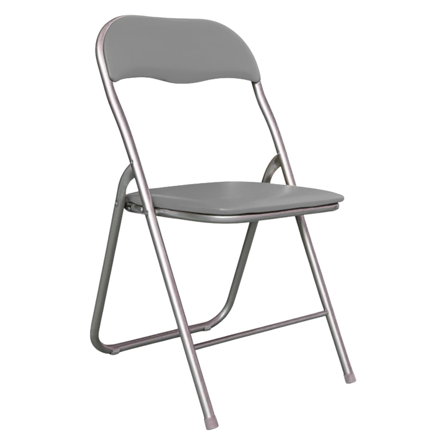 Sedia pieghevole grigia Slim in metallo, salvaspazio per casa ufficio eventi