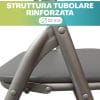 Struttura tubolare rinforzata da 22 mm della sedia pieghevole