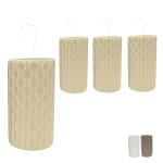 Evaporatore per termosifone in ceramica colore avorio con superficie decorata effetto onde