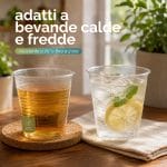 Bicchieri compostabili trasparenti da 200 ml per bevande calde e fredde