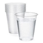 Bicchieri trasparenti compostabili da 200 ml impilabili per bevande