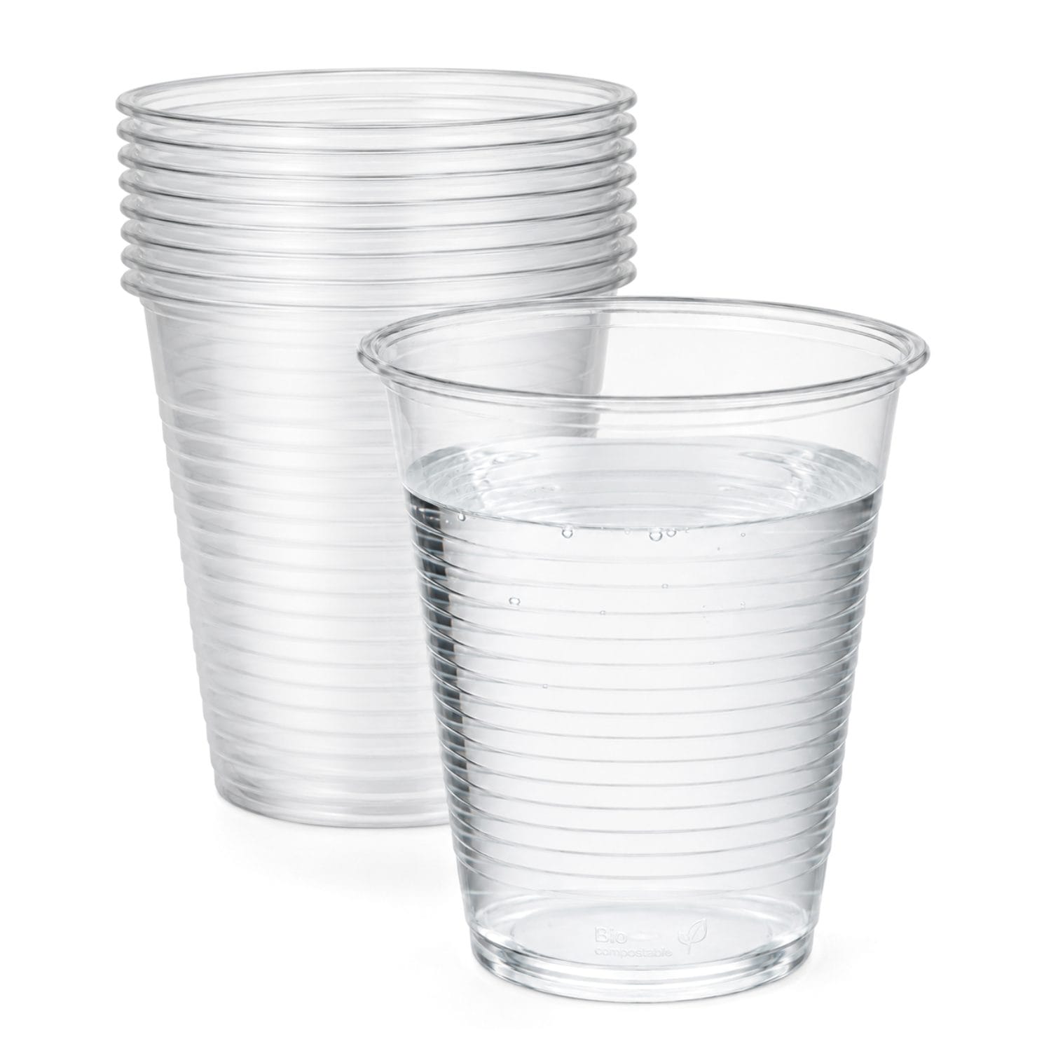 Bicchieri trasparenti compostabili da 200 ml impilabili per bevande