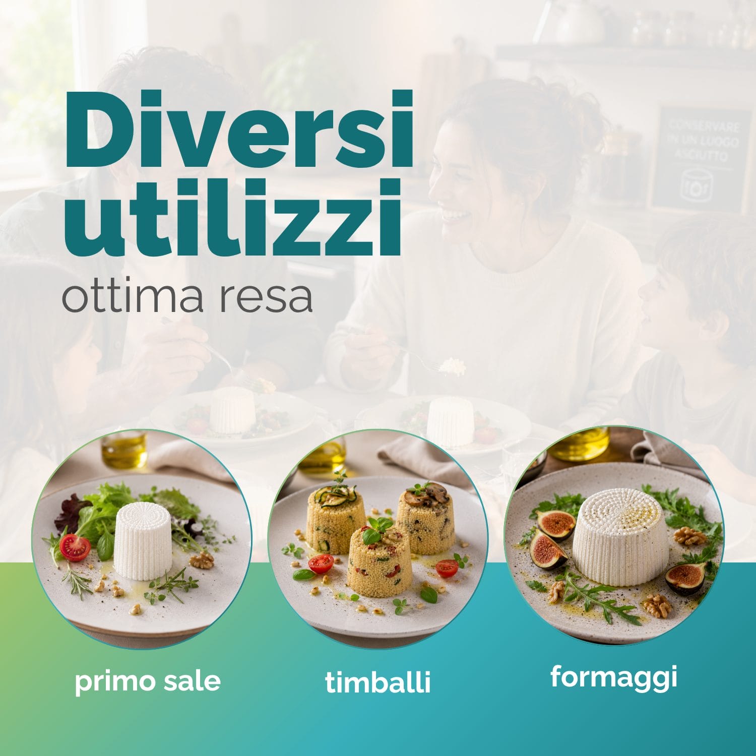 Stampi alimentari per formaggi freschi, timballi e preparazioni gourmet