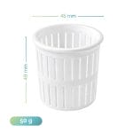 Fuscella per ricotta monoporzione da 50 g in polietilene alimentare 45x49 mm
