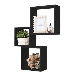 Set 3 Mensole quadrate da parete in legno