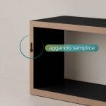 Mensola MDF Nero con Fissaggio Invisibile Mensola quadrata da parete in MDF nero con fissaggio invisibile a muro