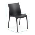 Sedia da giardino antracite senza braccioli con misure 46x54x82 cm indicate