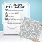 Cuscino sedia 40x40 cm con lacci imbottito lavabile grigio con fantasia in cotone poliestere