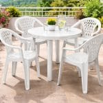 Sedie plastica bianche impilabili per terrazzo balcone e giardino