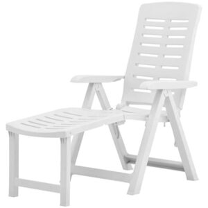 Sdraio in plastica con poggiapiedi 60x108x109 cm