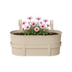 Fioriera Beige da appendere in metallo 36x18x16 cm