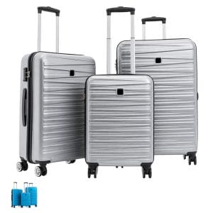Set 3 valigie da viaggio con maniglia telescopica