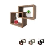 Mensole sospese in legno ad incastro set 2 mensole da parete decorative con ripiani colore legno naturale