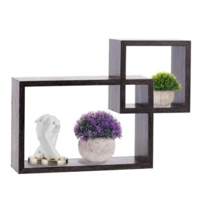 Mensole rettangolari da parete in legno 39x10x29 cm