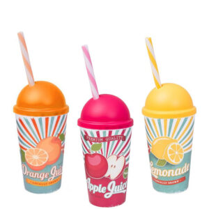 Bicchieri con cupola e cannuccia 470 ml
