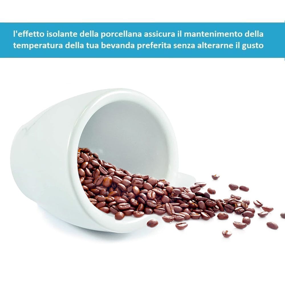 Tazzina bianca in porcellana effetto isolante della porcellana