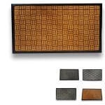 Zerbino asciugapassi 70x40 cm in PVC marrone trama scacchi tappeto ingresso antiscivolo con bordino 7 mm