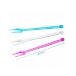 Forchettine aperitivo riutilizzabili a 2 punte in plastica colorata da 8,5 cm per finger food e degustazioni