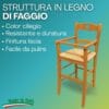Seggiolone in legno di faggio ciliegio resistente con seduta in paglia intrecciata Made in Italy