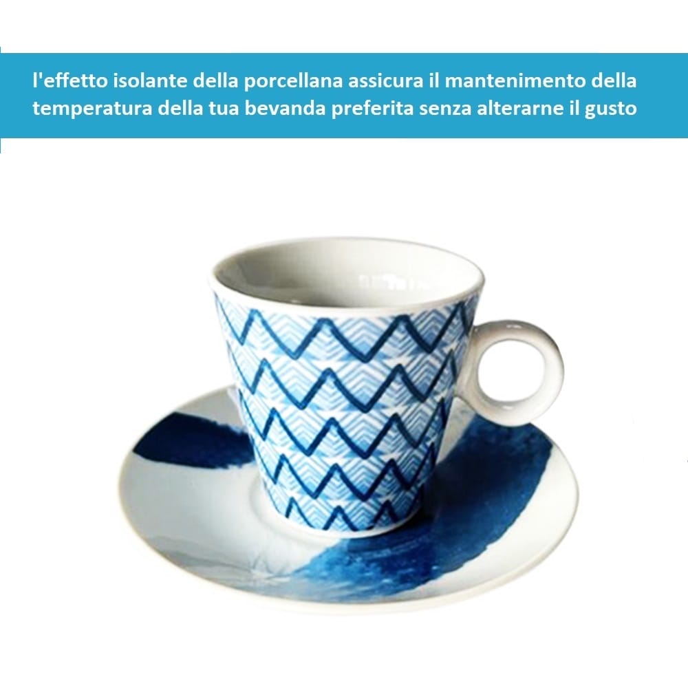 tazzine caffè porcellana con piattino tazzina in porcellana con piattino decorata blu effetto isolante porcellana