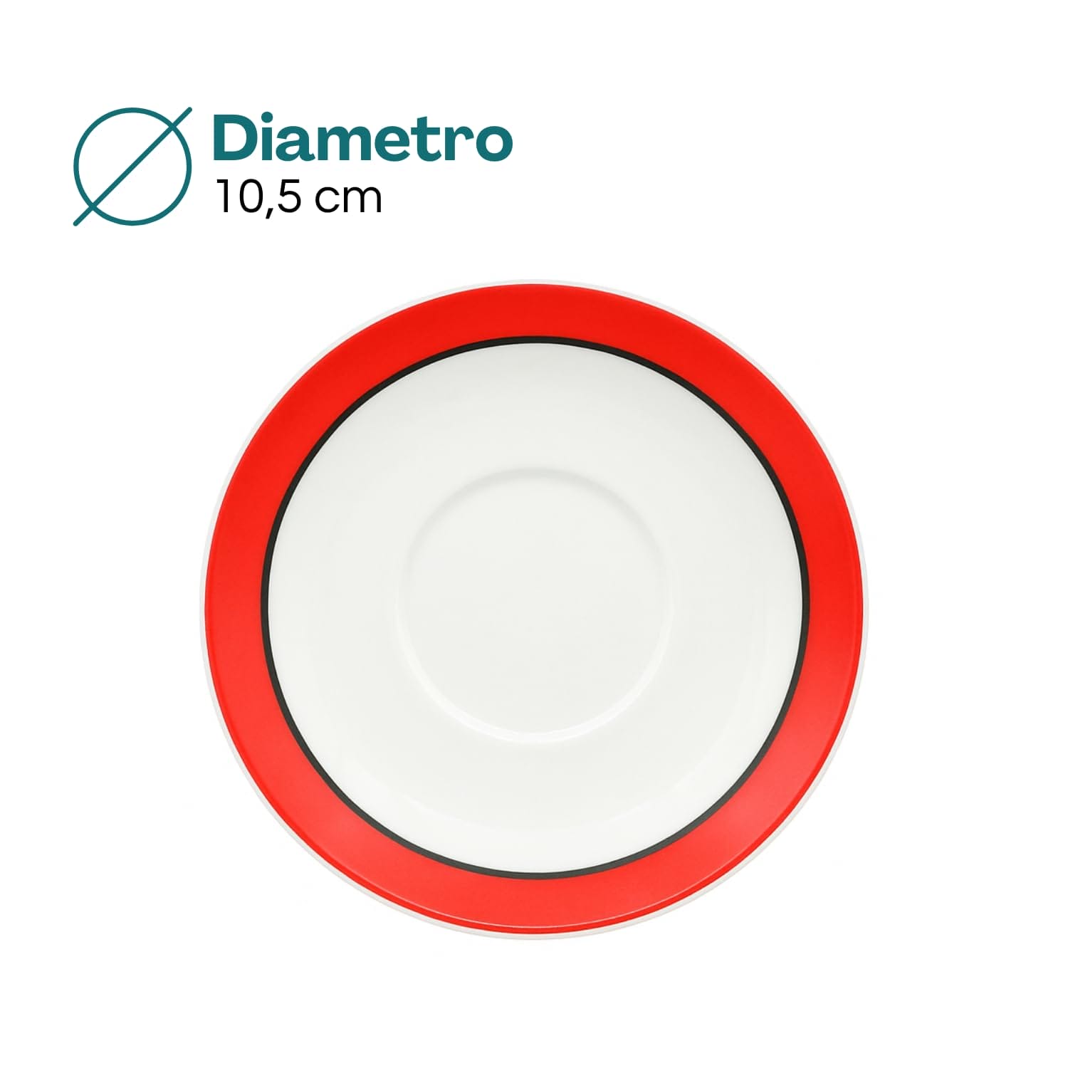 Piattino per tazzina caffè porcellana diametro 10,5 cm fantasia casette