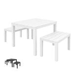 Tavolo con 2 panche bianche per esterno design moderno resistente