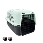 Trasportino per gatti verde rigido 32x47x32 cm ventilato con griglia