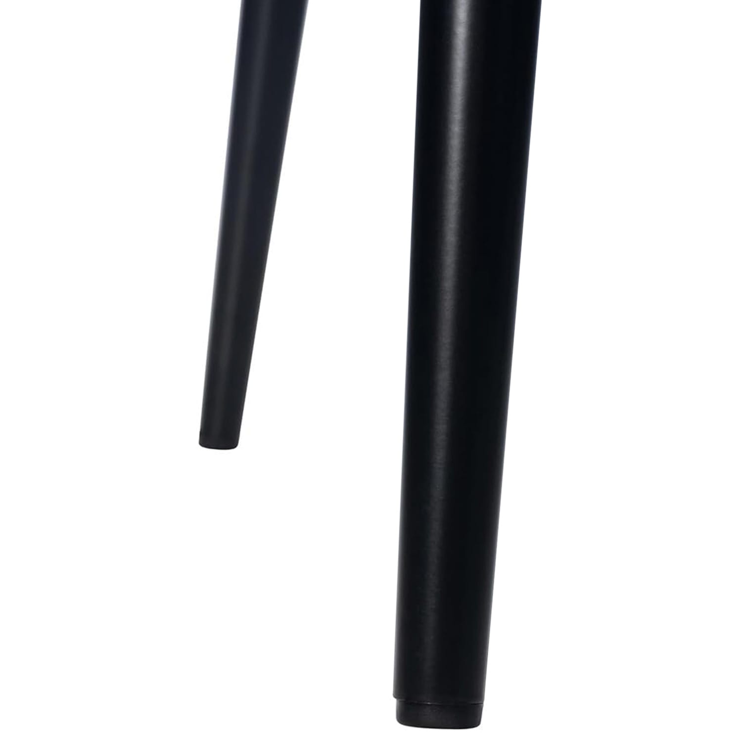 Gambe in metallo nero con gommini antigraffio di sedia in velluto