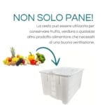 Cesta portapane plastica 65 litri bianca ventilata per alimenti