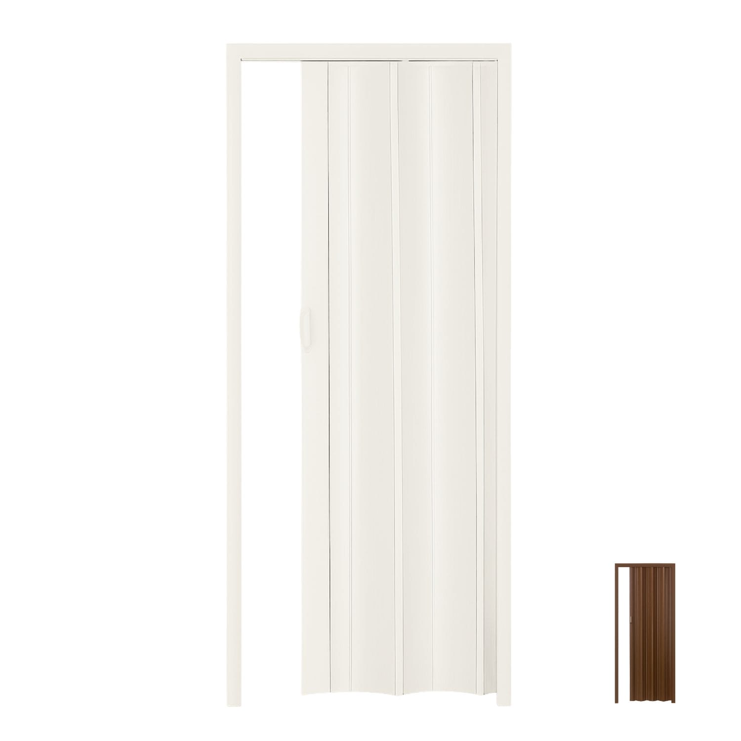 porta a soffiett pvc biancarincipale Porta a soffietto in PVC colore avorio salvaspazio per interni