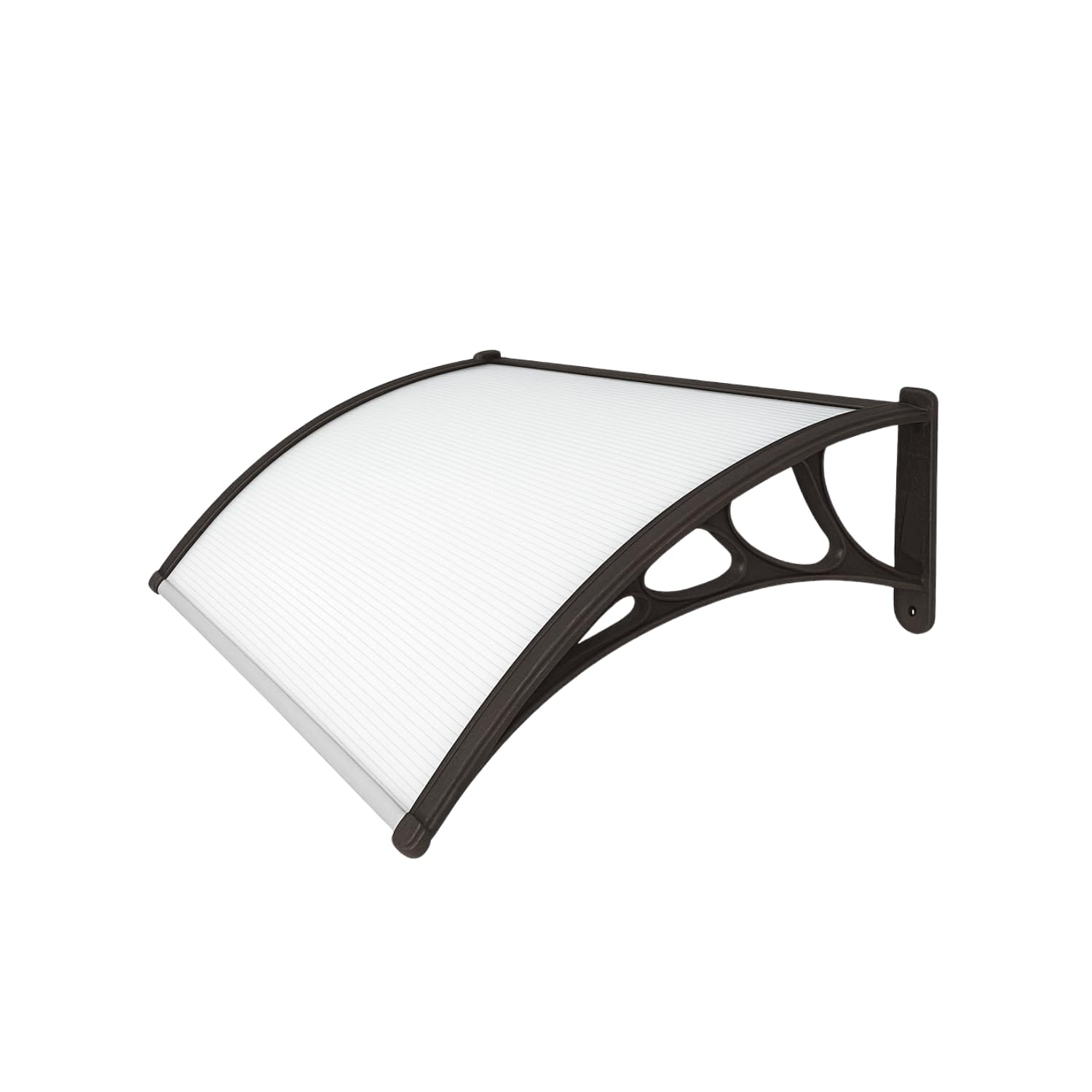 Pensilina in policarbonato 100x60 cm trasparente con struttura nera in ABS