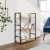 Libreria scaffale urban 3 ripiani 58x24x80 cm in metallo e legno MDF stile industriale