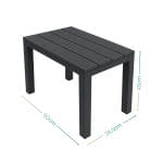 Dimensioni panca esterno nera 60x38,5x45 cm in polipropilene