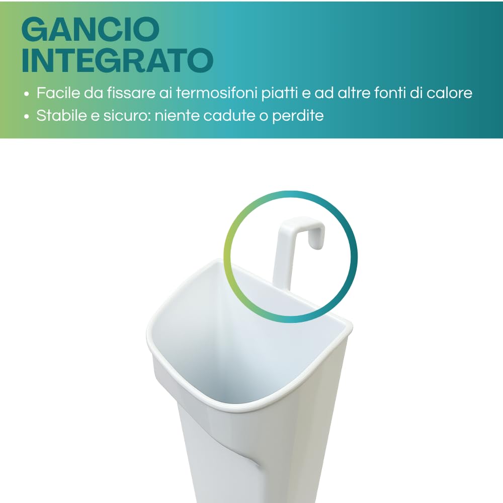 Set porta acqua per termosifoni in plastica con gancio a S, evaporatori per migliorare il comfort dell’aria