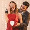 Orsetto di rose rosse artificiali idea regalo romantica per San Valentino